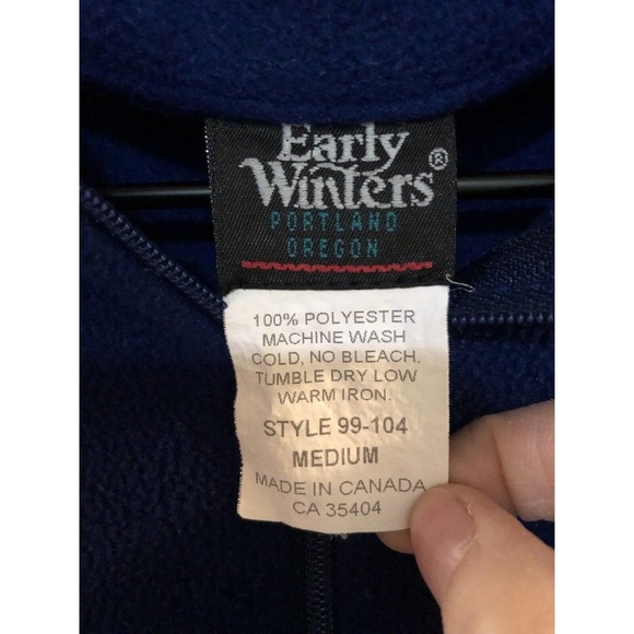 Vintage Early Winters Fleece Jacket Women’s Size Medium Royal Blue 3/4 Zip - Picture 4 of 5